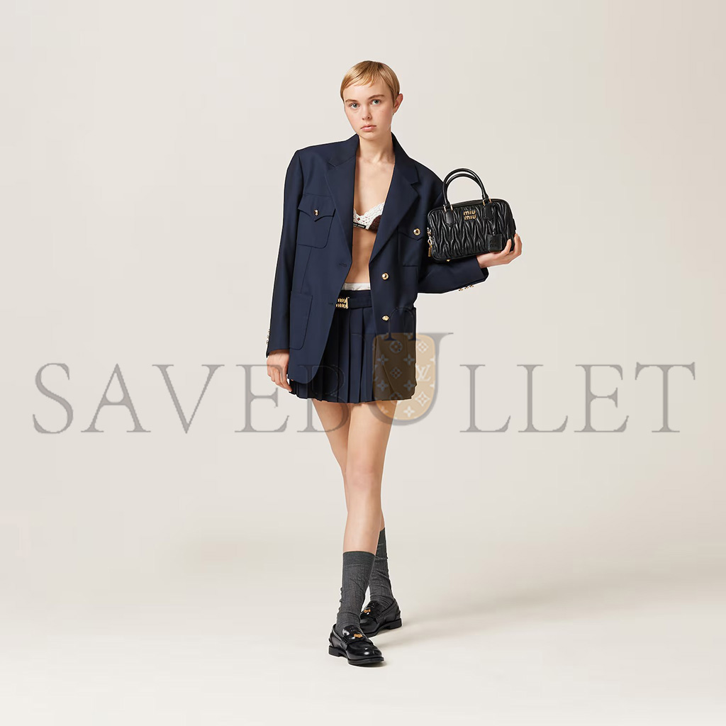 M1v M1v arcadie matelassÉ nappa leather handbag 5bb124 (24*17*7.5cm)
